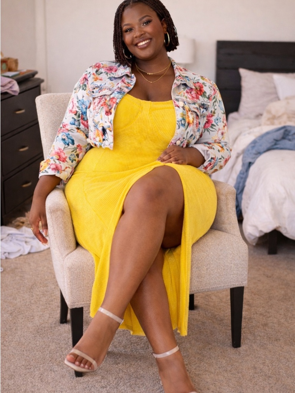 Marshalls Yellow Dress with Front Slit - Picture 5 of 7